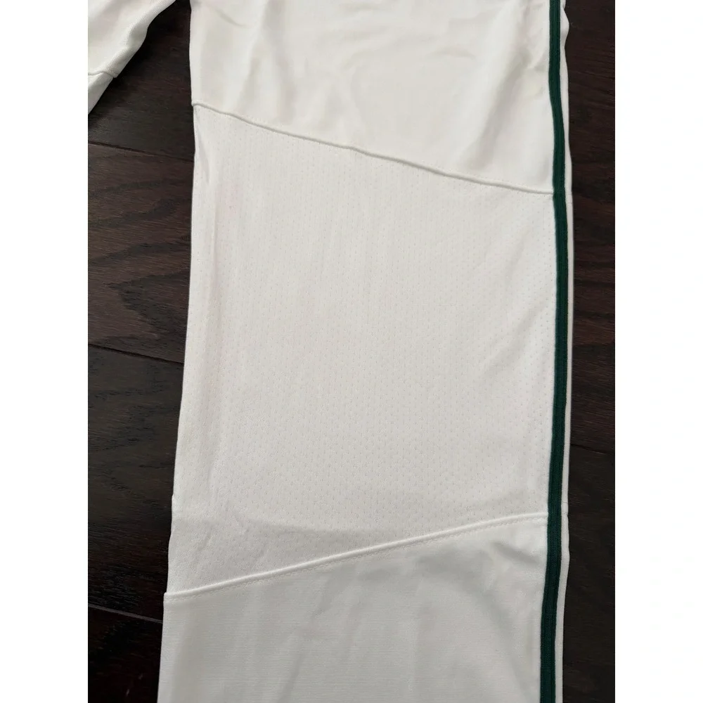 Nike Boys Large White Baseball Pants Green Stripe Team Engineered BQ6426-111 NWT